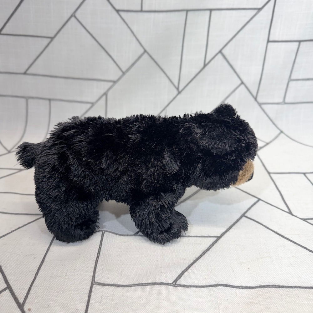 Douglas Black Bear Plush 9" Black Shaggy Fur Stuffed Animal Standing Cub